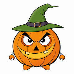 Spooky Halloween Pumpkin Vector Cartoon Icon Illustration,Cute Halloween Pumpkin Vector Icon for Festive Designs,High-Quality Halloween Pumpkin Vector Cartoon Illustration,Creative Halloween Pumpkin 