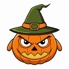 Spooky Halloween Pumpkin Vector Cartoon Icon Illustration,Cute Halloween Pumpkin Vector Icon for Festive Designs,High-Quality Halloween Pumpkin Vector Cartoon Illustration,Creative Halloween Pumpkin 