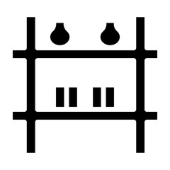 Wall Shelf Vector Glyph Icon Design