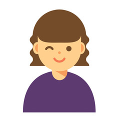 ウインクする女性のイラスト