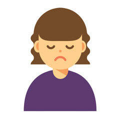 目を瞑る女性のイラスト