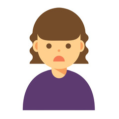 困った顔の女性のイラスト