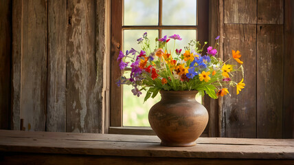Fototapeta premium bouquet of flowers in a vase