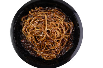 This is an image of Jajangmyeon, a popular Korean-Chinese noodle dish.