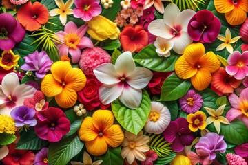 Stunning display of tropical flowers in full bloom