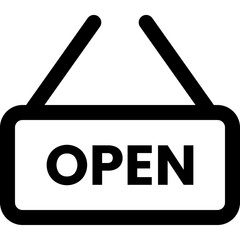 open barber icon style outline