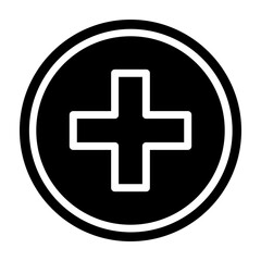 Obraz premium Medical Cross Vector Glyph Icon Design