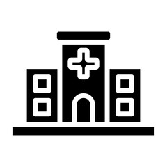 Hospital Building Vector Glyph Icon Design