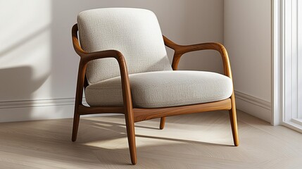 Mahogany wood chair in a sunlit corner