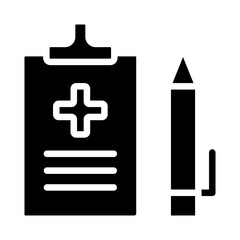 Medical Record Vector Glyph Icon Design