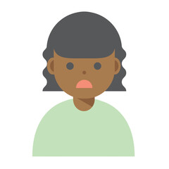 困った顔の女性のイラスト