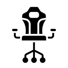 Gaming Chair Vector Glyph Icon Design