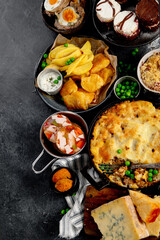 Popular English and Irish meals.