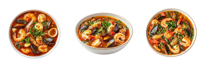 Seafood Stew in a white bowl