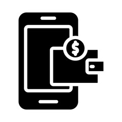 Digital Wallet Vector Glyph Icon Design