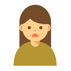困った顔の女性のイラスト