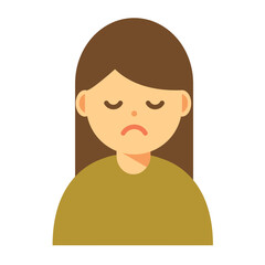 目を瞑る女性のイラスト