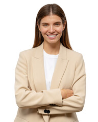 Successful pretty experienced professional lady boss with arms crossed. Self-confident ceo at...