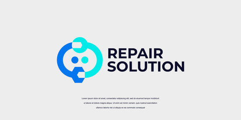 Repair service logo template design vector