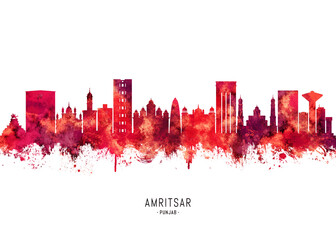 Amritsar Punjab Skyline Red
