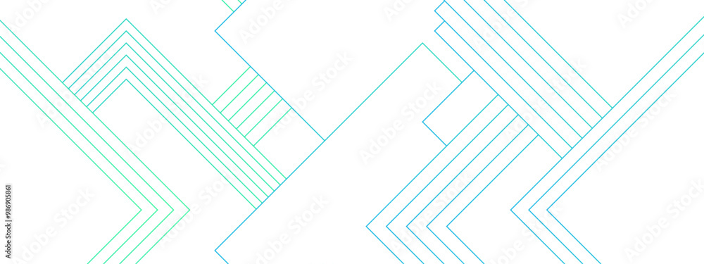 Leinwandbilder abstract blue and white blueprint background and technology bright lines. technology concept geometr