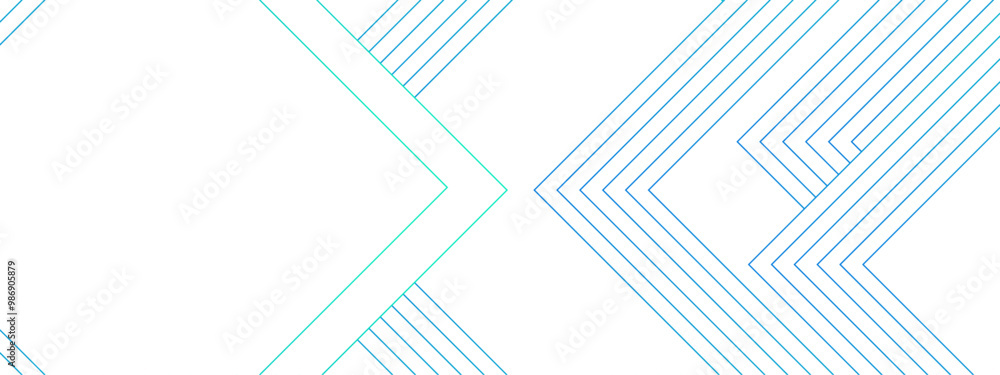 Poster abstract blue and white blueprint background and technology bright lines. technology concept geometr