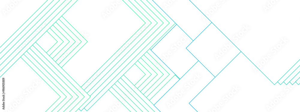 Poster Abstract blue and white blueprint background and technology bright lines. Technology concept geometric line vector white light background. Decorative web layout or poster and banner. 
