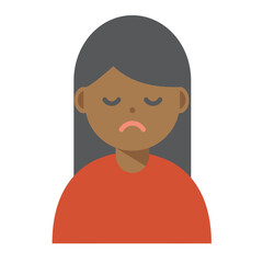 目を瞑る女性のイラスト