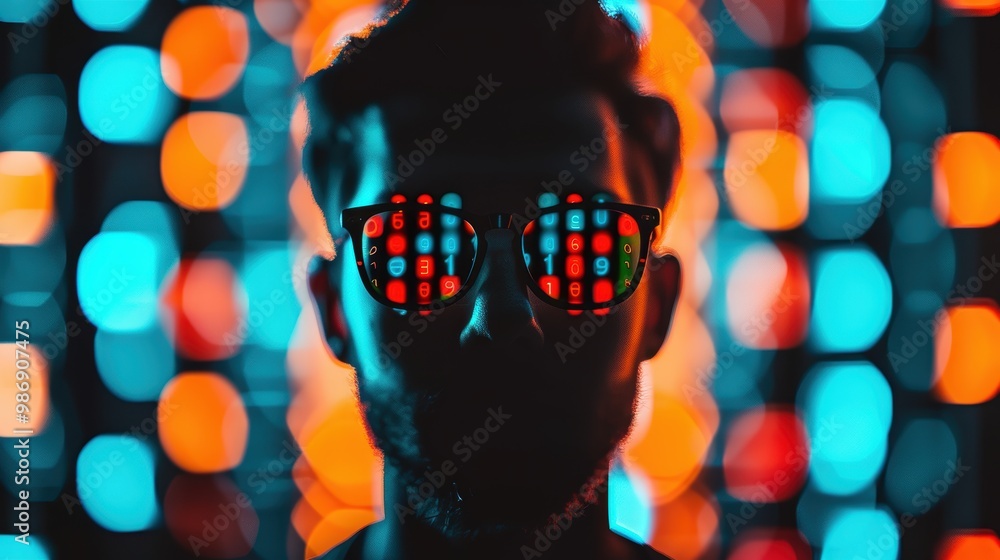 Poster a conceptual image of a hacker's silhouette against a backdrop of password strength meters, highligh