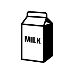 Milk box icon isolated on white background.