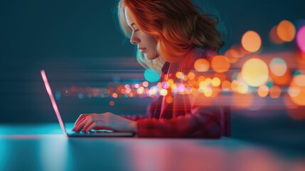 Close-up of a cybersecurity professional typing on a laptop, conducting penetration testing with focus and determination.