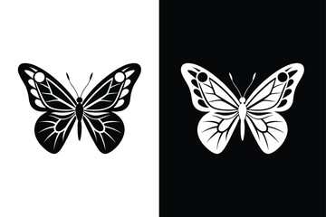 Stylish Big Butterfly Silhouette. Clean Vector Illustration