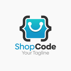Shop Code Logo Design Template. Good for Business, Agency, Community and Organization