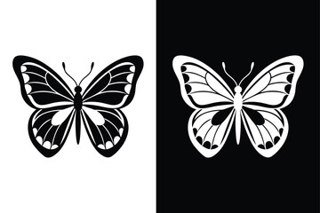 Bold Butterfly Icon. Large Silhouette Vector for Web