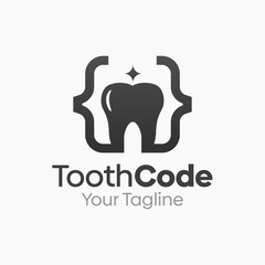 Tooth Code Logo Design Template. Good for Business, Agency, Community and Organization