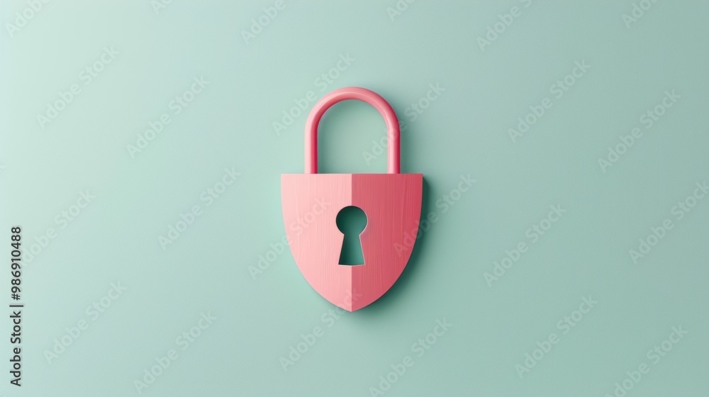 Poster a symbolic image of a padlock and shield icon, representing robust cybersecurity measures and protec