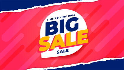big sale template in torn paper style