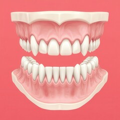 Obraz premium A detailed image of the human jaw with teeth and gums, jaw, teeth, clipart