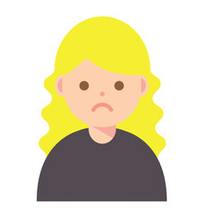 困った顔の女性のイラスト