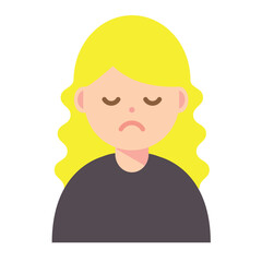 目を瞑る女性のイラスト