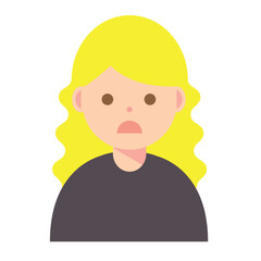 困った顔の女性のイラスト