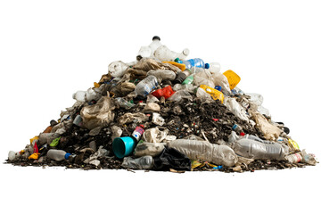Pile of garbage, isolated on a transparent background.