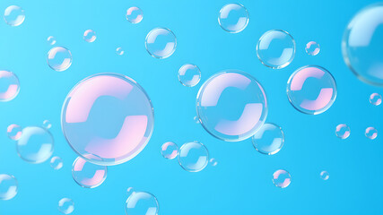soap bubbles on a colored background