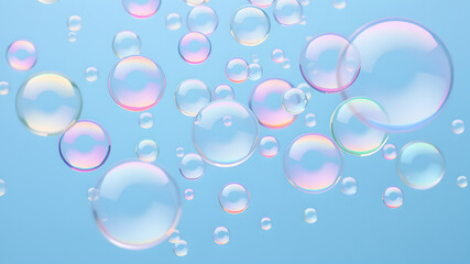 soap bubbles on a colored background