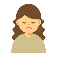 目を瞑る女性のイラスト