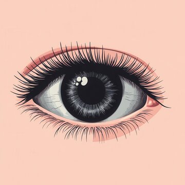 recommend clip art: A close-up of the eye with the iris and eyelashes detailed, eye, iris, clipart