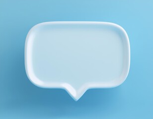 Naklejka premium A blank speech bubble sits on a light blue background, 3D illustration