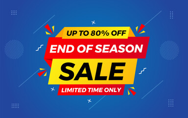 End of season sale banner, Sale banner promotion template design.