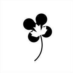 Clover leaf logo design with maple leaf in negative space.