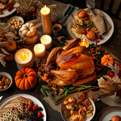 Thanksgiving day delicious meal arrangement